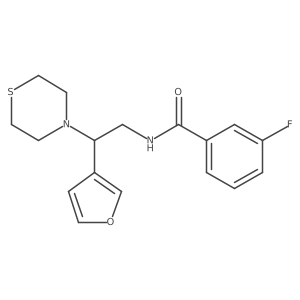 3-fluoro-N-(2-(furan-3-yl)-2-thiomorpholinoethyl)benzamide结构式