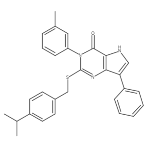 2-((4-isopropylbenzyl)thio)-7-phenyl-3-(m-tolyl)-3H-pyrrolo[3,2-d]pyrimidin-4(5H)-one Structure
