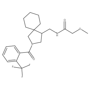 2-Methoxy-N-((2-(2-(trifluoromethyl)benzoyl)-2-azaspiro[4.5]decan-4-yl)methyl)acetamide结构式