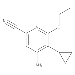 4-Amino-5-cyclopropyl-6-ethoxy-2-pyridinecarbonitrile结构式