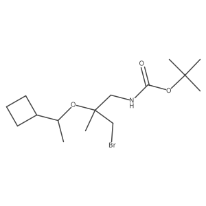 tert-butyl N-[3-bromo-2-(1-cyclobutylethoxy)-2-methylpropyl]carbamate结构式