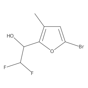 1-(5-Bromo-3-methylfuran-2-yl)-2,2-difluoroethan-1-ol结构式
