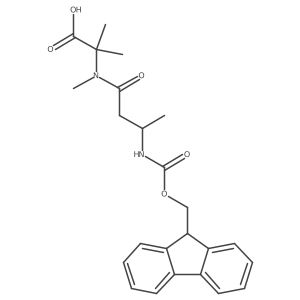 2-[(3R)-3-({[(9H-fluoren-9-yl)methoxy]carbonyl}amino)-N-methylbutanamido]-2-methylpropanoic acid结构式