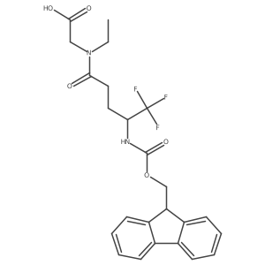 2-[(4S)-N-ethyl-4-({[(9H-fluoren-9-yl)methoxy]carbonyl}amino)-5,5,5-trifluoropentanamido]acetic acid结构式