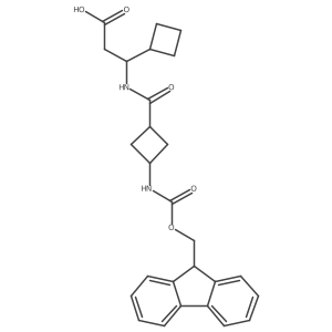 3-cyclobutyl-3-{[3-({[(9H-fluoren-9-yl)methoxy]carbonyl}amino)cyclobutyl]formamido}propanoic acid Structure