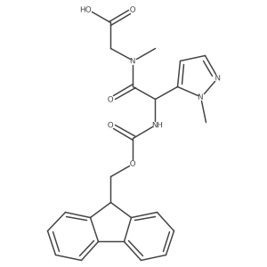 2-[2-({[(9H-fluoren-9-yl)methoxy]carbonyl}amino)-N-methyl-2-(1-methyl-1H-pyrazol-5-yl)acetamido]acetic acid Structure