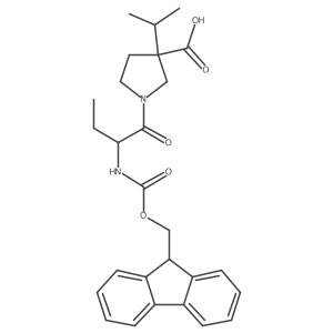 1-[2-({[(9H-fluoren-9-yl)methoxy]carbonyl}amino)butanoyl]-3-(propan-2-yl)pyrrolidine-3-carboxylic acid Structure