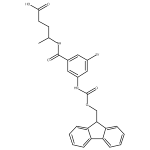 4-{[3-bromo-5-({[(9H-fluoren-9-yl)methoxy]carbonyl}amino)phenyl]formamido}pentanoic acid结构式