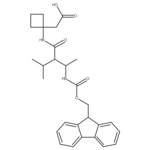 2-{1-[3-({[(9H-fluoren-9-yl)methoxy]carbonyl}amino)-2-(propan-2-yl)butanamido]cyclobutyl}acetic acid结构式