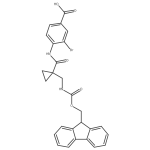 3-bromo-4-{1-[({[(9H-fluoren-9-yl)methoxy]carbonyl}amino)methyl]cyclopropaneamido}benzoic acid结构式