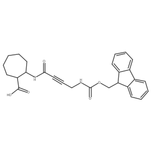 2-[4-({[(9H-fluoren-9-yl)methoxy]carbonyl}amino)but-2-ynamido]cycloheptane-1-carboxylic acid结构式
