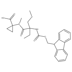1-[2-({[(9H-fluoren-9-yl)methoxy]carbonyl}amino)-2-(methoxymethyl)-N-methylbutanamido]cyclopropane-1-carboxylic acid Structure