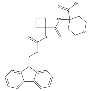 4-[1-({[(9H-fluoren-9-yl)methoxy]carbonyl}amino)cyclobutaneamido]oxane-4-carboxylic acid Structure