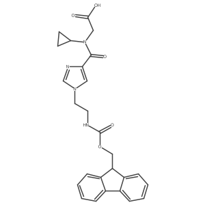 2-(N-cyclopropyl-1-{1-[2-({[(9H-fluoren-9-yl)methoxy]carbonyl}amino)ethyl]-1H-imidazol-4-yl}formamido)acetic acid结构式