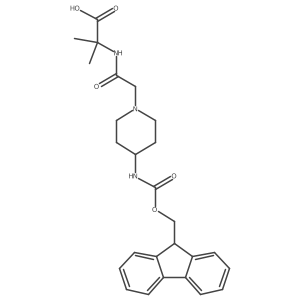 2-{2-[4-({[(9H-fluoren-9-yl)methoxy]carbonyl}amino)piperidin-1-yl]acetamido}-2-methylpropanoic acid Structure