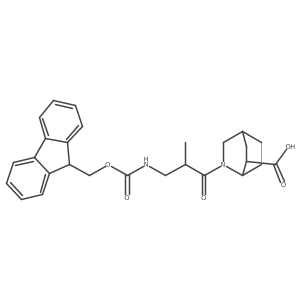 2-[3-({[(9H-fluoren-9-yl)methoxy]carbonyl}amino)-2-methylpropanoyl]-2-azabicyclo[2.2.2]octane-6-carboxylic acid结构式