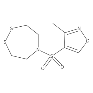 5-[(3-Methyl-1,2-oxazol-4-yl)sulfonyl]-1,2,5-dithiazepane结构式