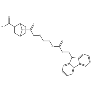 rac-(1R,2R,4S)-7-(2-{[2-({[(9H-fluoren-9-yl)methoxy]carbonyl}amino)ethyl]sulfanyl}acetyl)-7-azabicyclo[2.2.1]heptane-2-carboxylic acid Structure