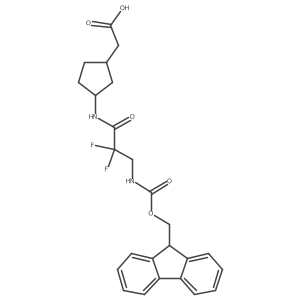 rac-2-[(1R,3S)-3-[3-({[(9H-fluoren-9-yl)methoxy]carbonyl}amino)-2,2-difluoropropanamido]cyclopentyl]acetic acid结构式