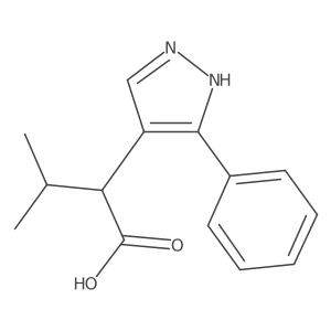 3-methyl-2-(3-phenyl-1H-pyrazol-4-yl)butanoic acid结构式