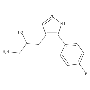 1-amino-3-[3-(4-fluorophenyl)-1H-pyrazol-4-yl]propan-2-ol结构式