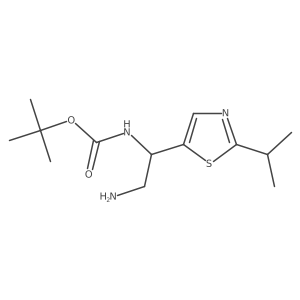 tert-butyl N-{2-amino-1-[2-(propan-2-yl)-1,3-thiazol-5-yl]ethyl}carbamate Structure