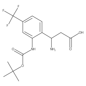 3-Amino-3-(2-{[(tert-butoxy)carbonyl]amino}-4-(trifluoromethyl)phenyl)propanoic acid结构式