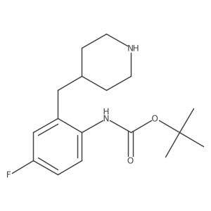 tert-butyl N-{4-fluoro-2-[(piperidin-4-yl)methyl]phenyl}carbamate结构式