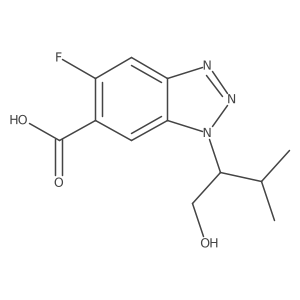 5-fluoro-1-(1-hydroxy-3-methylbutan-2-yl)-1H-1,2,3-benzotriazole-6-carboxylic acid Structure