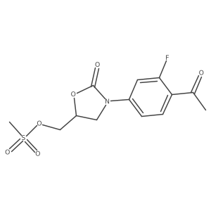 (R)-(3-(4-Acetyl-3-fluorophenyl)-2-oxooxazolidin-5-YL)methyl methanesulfonate结构式