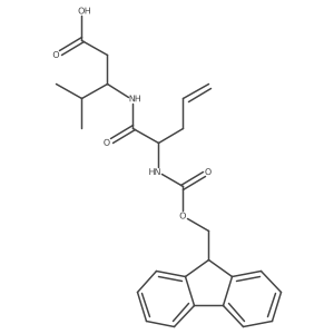 (3R)-3-[2-({[(9H-fluoren-9-yl)methoxy]carbonyl}amino)pent-4-enamido]-4-methylpentanoic acid Structure