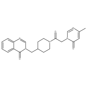 3-({1-[2-(4-Methyl-6-oxo-1,6-dihydropyrimidin-1-yl)acetyl]piperidin-4-yl}methyl)-3,4-dihydroquinazolin-4-one Structure