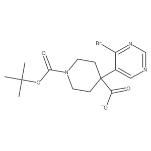 1-(1,1-Dimethylethyl) 4-(4-bromo-5-pyrimidinyl)-1,4-piperidinedicarboxylate Structure