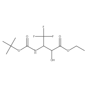 rac-ethyl (2R,3S)-3-{[(tert-butoxy)carbonyl]amino}-4,4,4-trifluoro-2-hydroxybutanoate结构式