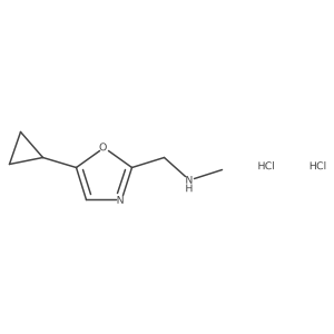 1-(5-Cyclopropyl-1,3-oxazol-2-yl)-N-methylmethanamine;dihydrochloride结构式