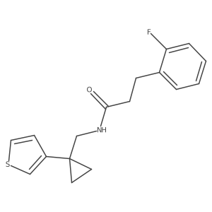 3-(2-fluorophenyl)-N-{[1-(thiophen-3-yl)cyclopropyl]methyl}propanamide结构式