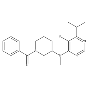 N-(1-benzoylpiperidin-3-yl)-5-fluoro-N-methyl-6-(propan-2-yl)pyrimidin-4-amine结构式