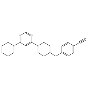 4-({4-[6-(Piperidin-1-yl)pyrimidin-4-yl]piperazin-1-yl}methyl)benzonitrile结构式