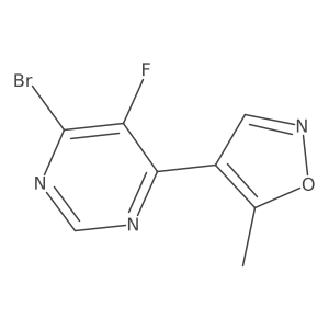 4-Bromo-5-fluoro-6-(5-methyl-1,2-oxazol-4-yl)pyrimidine结构式