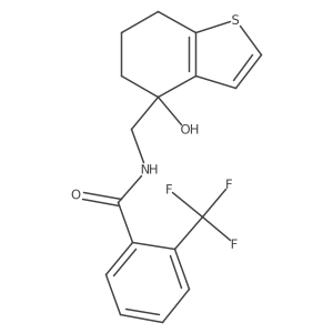 N-[(4-hydroxy-4,5,6,7-tetrahydro-1-benzothiophen-4-yl)methyl]-2-(trifluoromethyl)benzamide结构式