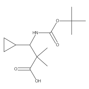 (3R)-3-{[(tert-butoxy)carbonyl]amino}-3-cyclopropyl-2,2-dimethylpropanoic acid结构式
