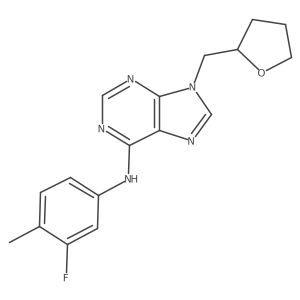 N-(3-fluoro-4-methylphenyl)-9-[(oxolan-2-yl)methyl]-9H-purin-6-amine结构式