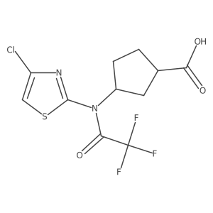 rac-(1R,3S)-3-[N-(4-chloro-1,3-thiazol-2-yl)-2,2,2-trifluoroacetamido]cyclopentane-1-carboxylic acid结构式