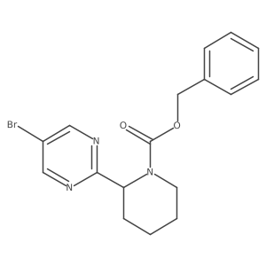 Benzyl 2-(5-bromopyrimidin-2-yl)piperidine-1-carboxylate结构式