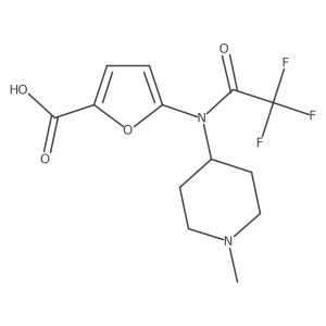 5-[2,2,2-trifluoro-N-(1-methylpiperidin-4-yl)acetamido]furan-2-carboxylic acid结构式