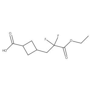 3-(3-Ethoxy-2,2-difluoro-3-oxopropyl)cyclobutane-1-carboxylic acid Structure