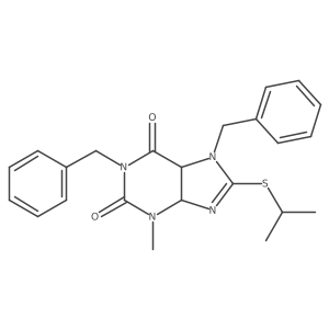 1,7-Dibenzyl-3-methyl-8-propan-2-ylsulfanyl-4,5-dihydropurine-2,6-dione结构式