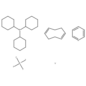 (1,5-Cyclooctadiene)pyridine(tricyclohexylphosphine)iridium tetrafluoroborate结构式