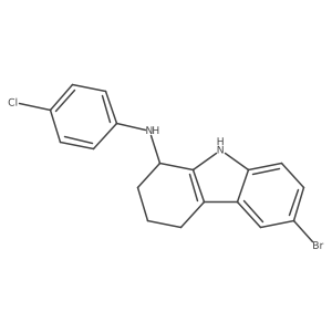 6-bromo-N-(4-chlorophenyl)-2,3,4,9-tetrahydro-1H-carbazol-1-amine结构式