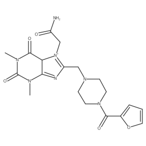 2-[8-[[4-(furan-2-carbonyl)piperazin-1-yl]methyl]-1,3-dimethyl-2,6-dioxo-5H-purin-7-ium-7-yl]acetamide Structure